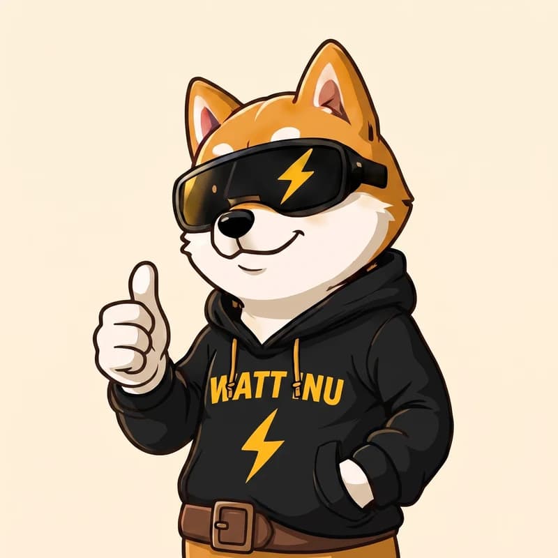 WATT INU mascot — JUST HODL IT.